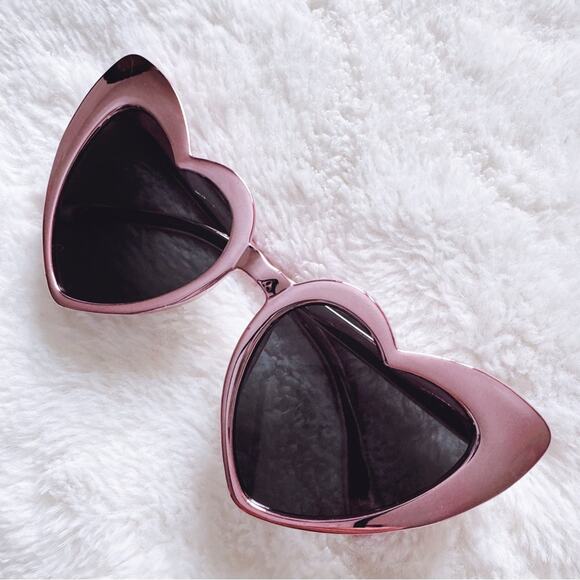 Addison Pink Heart-Shaped Sunglasses - Picture 4 of 15